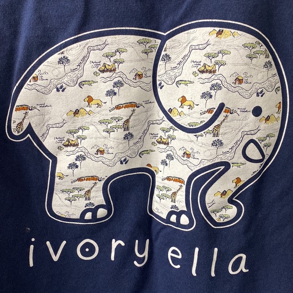 Ivory Ella long sleeved African safari pattern navy size small - Picture 1 of 3